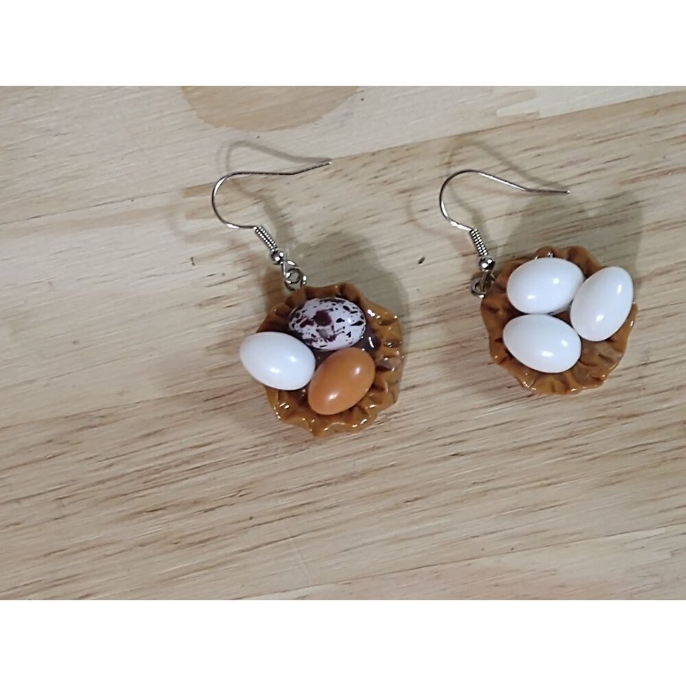 Egg and Nest Earrings Dangle Fashion Jewelry - Picture 13 of 16